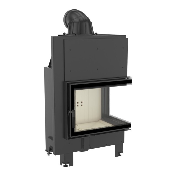 Insert cheminée MBZ 13 BS vitre à droite + 3 bouches recuperateur
