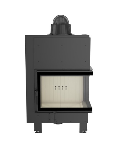 Insert cheminée MBZ 13 BS vitre à droite + 3 bouches recuperateur