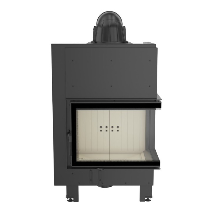 Insert cheminée MBZ 13 BS vitre à droite + 3 bouches recuperateur