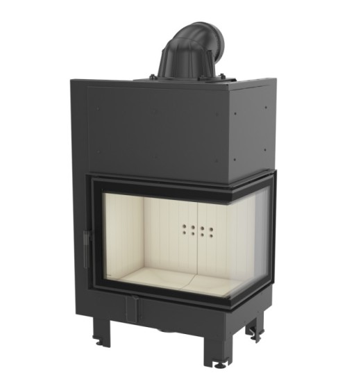 Insert cheminée MBZ 13 BS vitre à droite + 3 bouches recuperateur