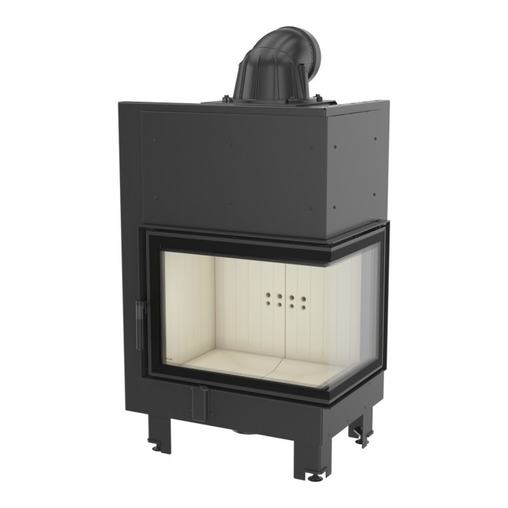 Insert cheminée MBZ 13 BS vitre à droite + 3 bouches recuperateur