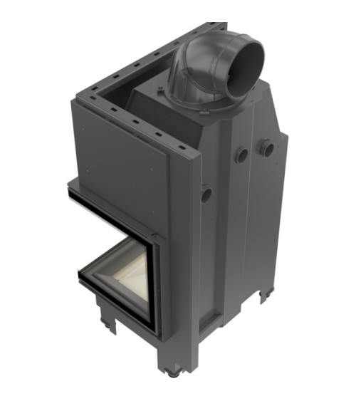 Insert cheminée MBZ 13 BS vitre à droite + 3 bouches recuperateur