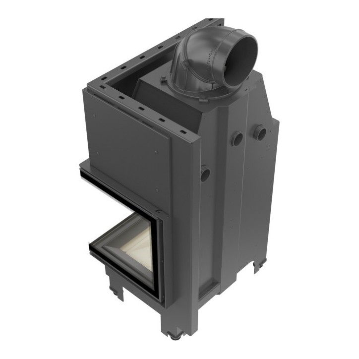 Insert cheminée MBZ 13 BS vitre à droite + 3 bouches recuperateur