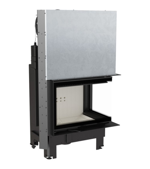 Insert cheminée MBZ 13 BS vitre à droite ouverture relevable + 3 bouches recuperateur