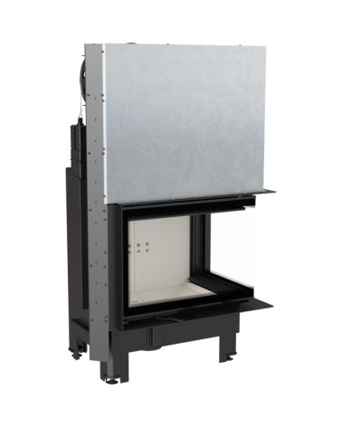 Insert cheminée MBZ 13 BS vitre à droite ouverture relevable + 3 bouches recuperateur