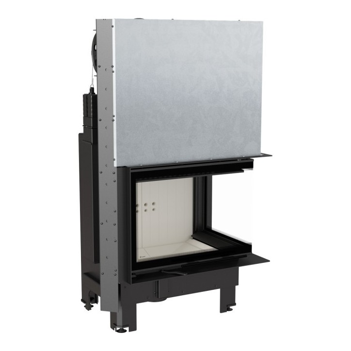 Insert cheminée MBZ 13 BS vitre à droite ouverture relevable + 3 bouches recuperateur