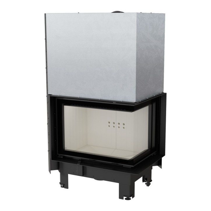 Insert cheminée MBZ 13 BS vitre à droite ouverture relevable + 3 bouches recuperateur