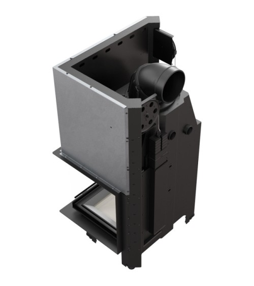 Insert cheminée MBZ 13 BS vitre à droite ouverture relevable + 3 bouches recuperateur