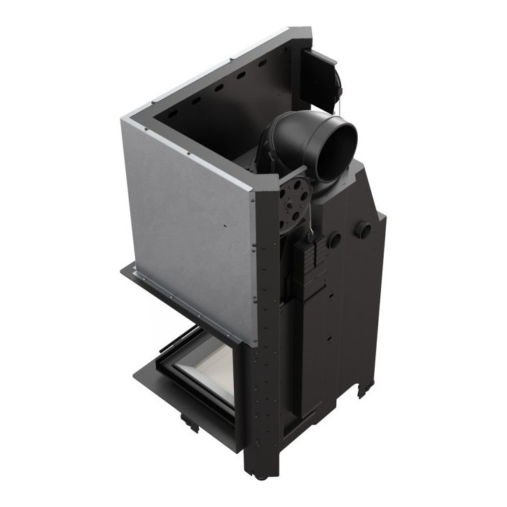 Insert cheminée MBZ 13 BS vitre à droite ouverture relevable + 3 bouches recuperateur