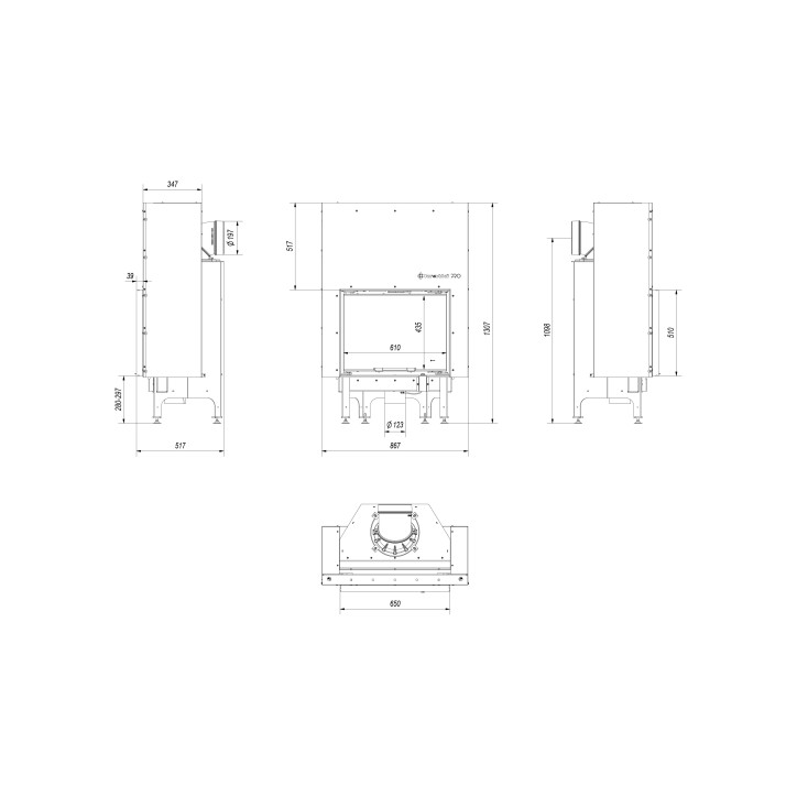 Insert cheminée NADIA 10 ouverture relevable