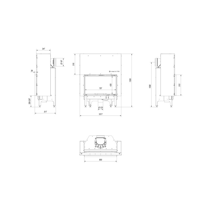 Insert cheminée NADIA 12 ouverture relevable