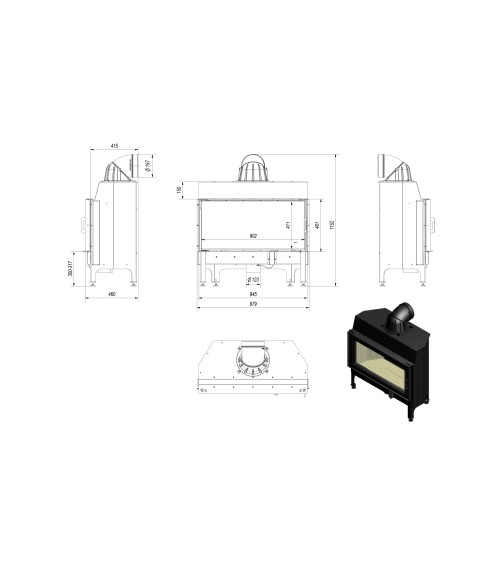 Insert cheminée NADIA 14 kW