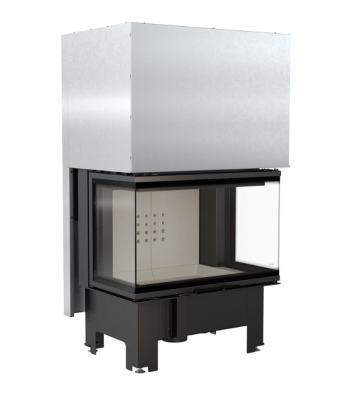 Insert cheminée NBC 10 3 côtés vitrés ouverture relevable + 3 bouches recuperateur