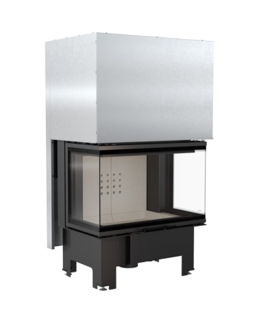 Insert cheminée NBC 10 3 côtés vitrés ouverture relevable + 3 bouches recuperateur