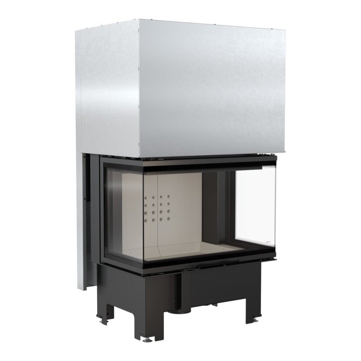 Insert cheminée NBC 10 3 côtés vitrés ouverture relevable + 3 bouches recuperateur