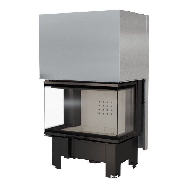 Insert cheminée NBC 10 3 côtés vitrés ouverture relevable + 3 bouches recuperateur