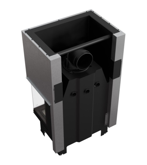 Insert cheminée NBC 10 3 côtés vitrés ouverture relevable + 3 bouches recuperateur