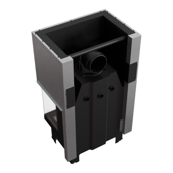 Insert cheminée NBC 10 3 côtés vitrés ouverture relevable + 3 bouches recuperateur