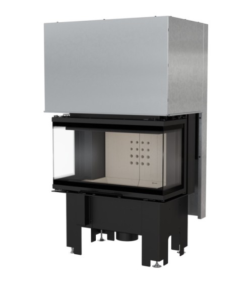 Insert cheminée NBC 7 3 côtés vitrés ouverture relevable + 3 bouches recuperateur