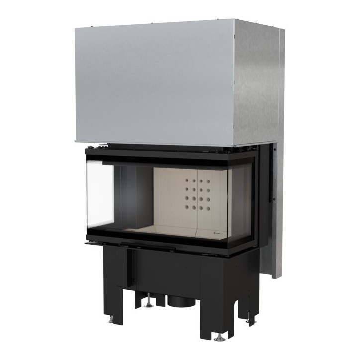 Insert cheminée NBC 7 3 côtés vitrés ouverture relevable + 3 bouches recuperateur