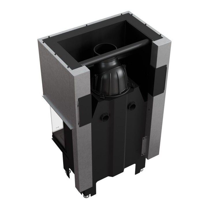 Insert cheminée NBC 7 3 côtés vitrés ouverture relevable + 3 bouches recuperateur