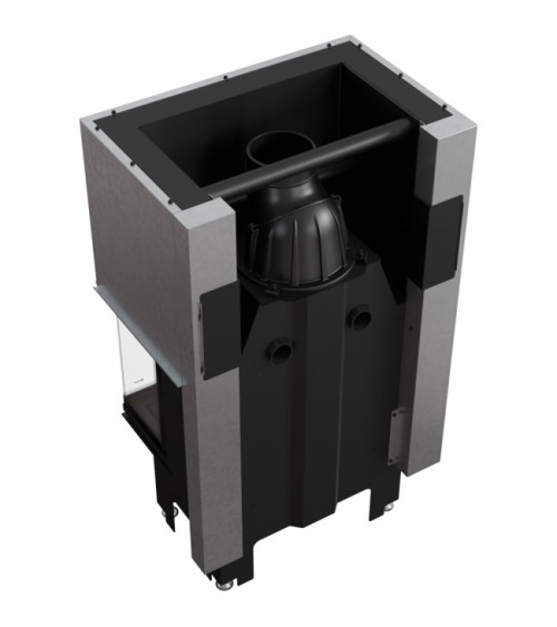 Insert cheminée NBC 7 3 côtés vitrés ouverture relevable + 3 bouches recuperateur