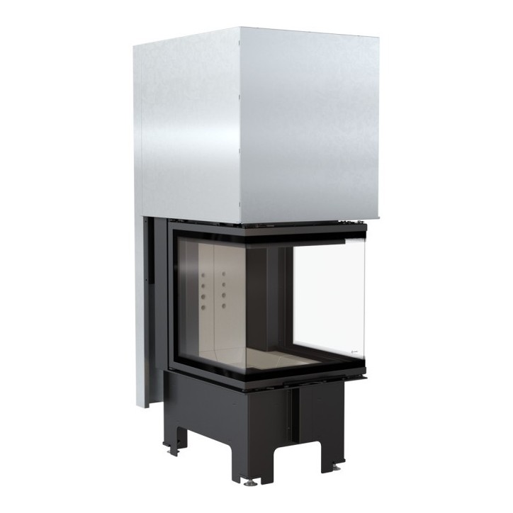 Insert cheminée NBC 8 3 côtés vitrés ouverture relevable + 2 bouches recuperateur