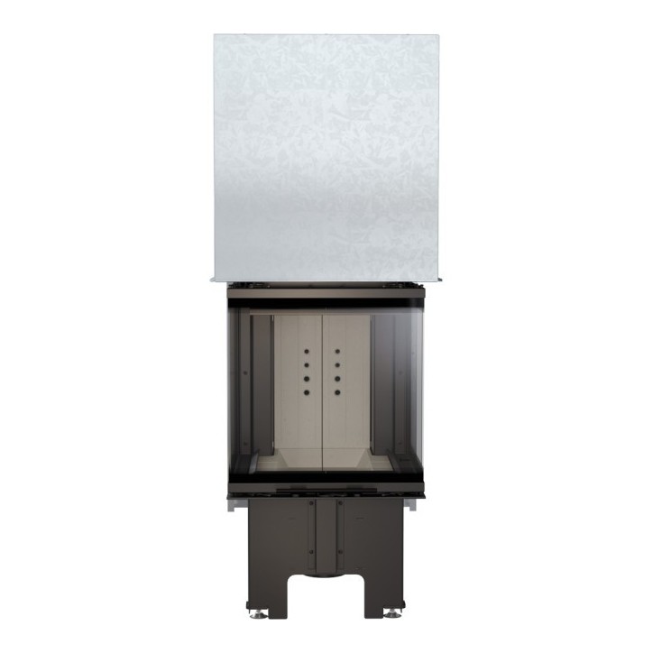 Insert cheminée NBC 8 3 côtés vitrés ouverture relevable + 2 bouches recuperateur