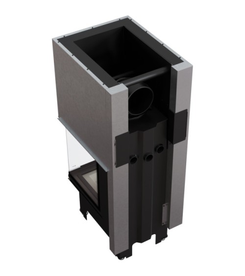 Insert cheminée NBC 8 3 côtés vitrés ouverture relevable + 2 bouches recuperateur