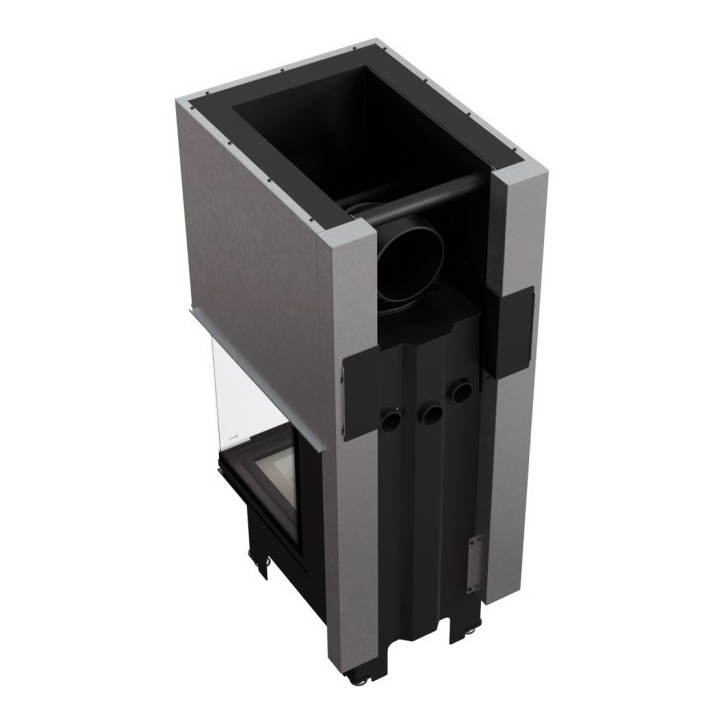 Insert cheminée NBC 8 3 côtés vitrés ouverture relevable + 2 bouches recuperateur