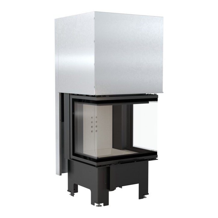 Insert cheminée NBC 9 3 côtés vitrés ouverture relevable + 3 bouches recuperateur