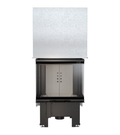 Insert cheminée NBC 9 3 côtés vitrés ouverture relevable + 3 bouches recuperateur