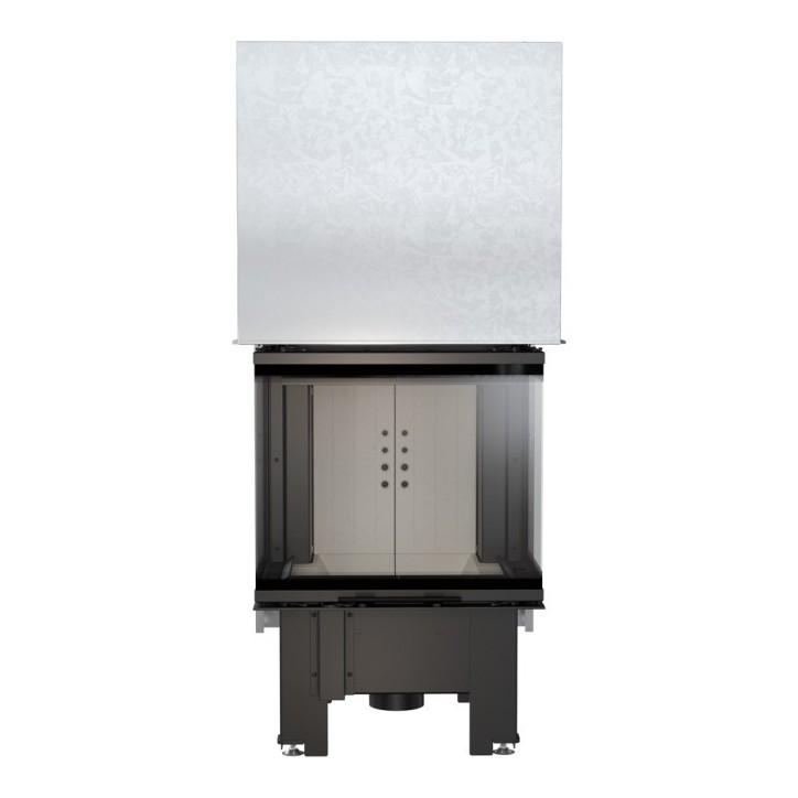 Insert cheminée NBC 9 3 côtés vitrés ouverture relevable + 3 bouches recuperateur