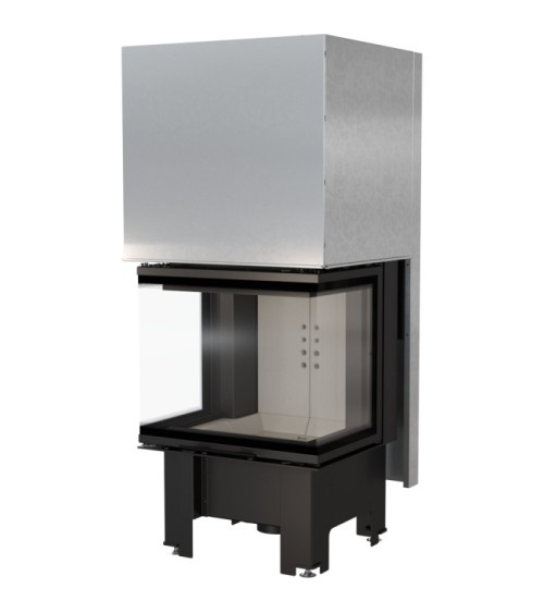 Insert cheminée NBC 9 3 côtés vitrés ouverture relevable + 3 bouches recuperateur