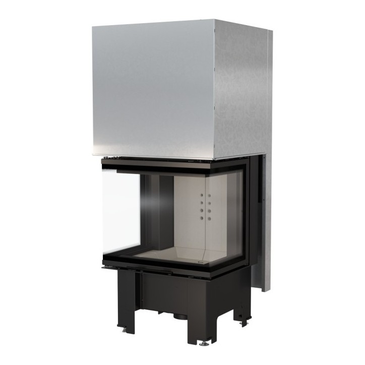 Insert cheminée NBC 9 3 côtés vitrés ouverture relevable + 3 bouches recuperateur