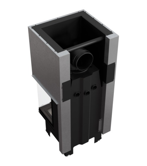 Insert cheminée NBC 9 3 côtés vitrés ouverture relevable + 3 bouches recuperateur