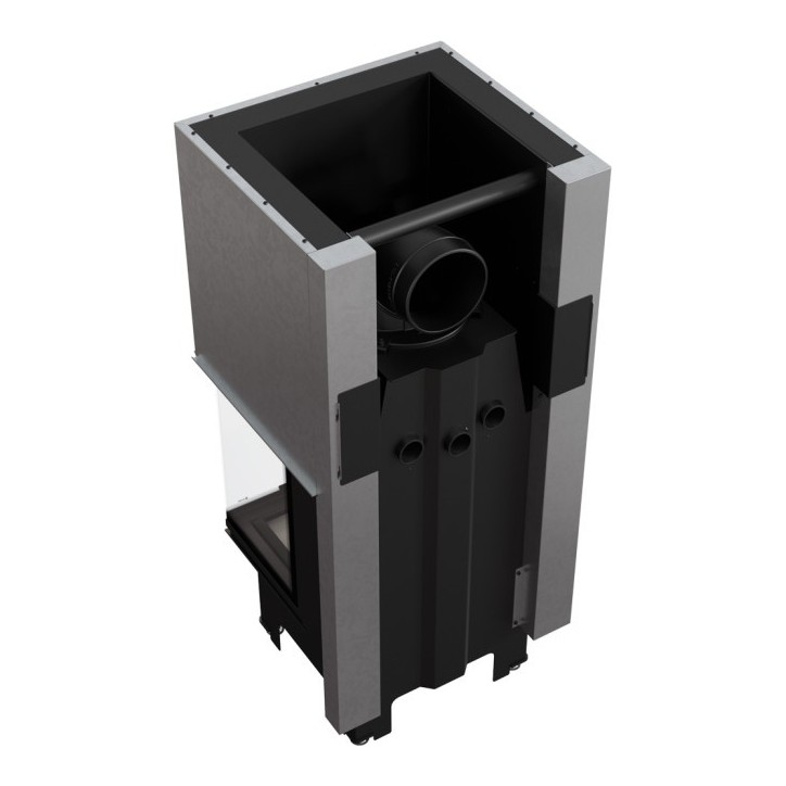 Insert cheminée NBC 9 3 côtés vitrés ouverture relevable + 3 bouches recuperateur