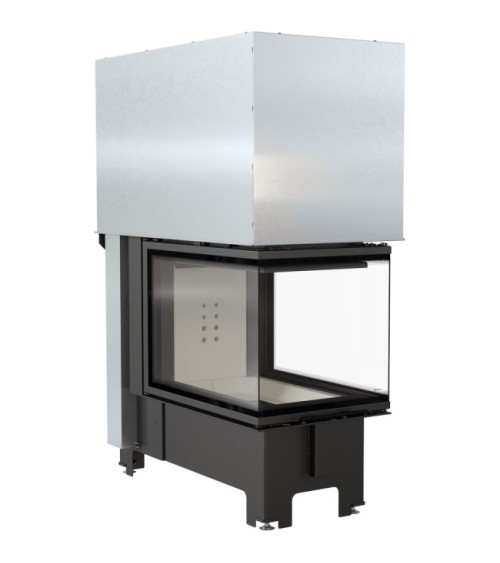 Insert cheminée NBU 11 3 côtés vitrés ouverture relevable + 3 bouches recuperateur