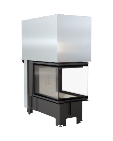 Insert cheminée NBU 11 3 côtés vitrés ouverture relevable + 3 bouches recuperateur