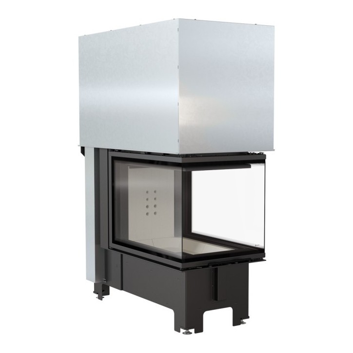 Insert cheminée NBU 11 3 côtés vitrés ouverture relevable + 3 bouches recuperateur