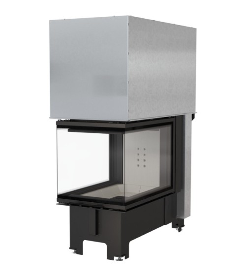 Insert cheminée NBU 11 3 côtés vitrés ouverture relevable + 3 bouches recuperateur