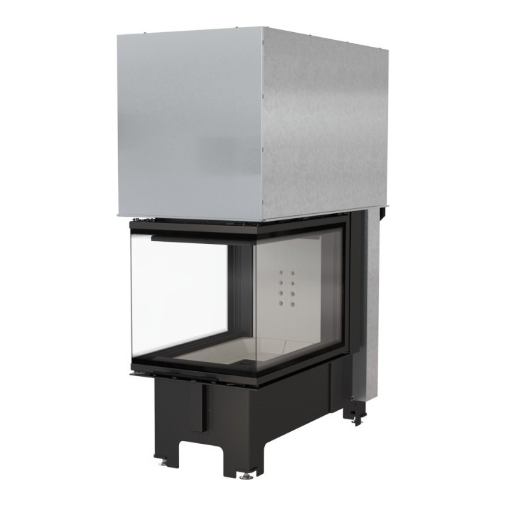 Insert cheminée NBU 11 3 côtés vitrés ouverture relevable + 3 bouches recuperateur