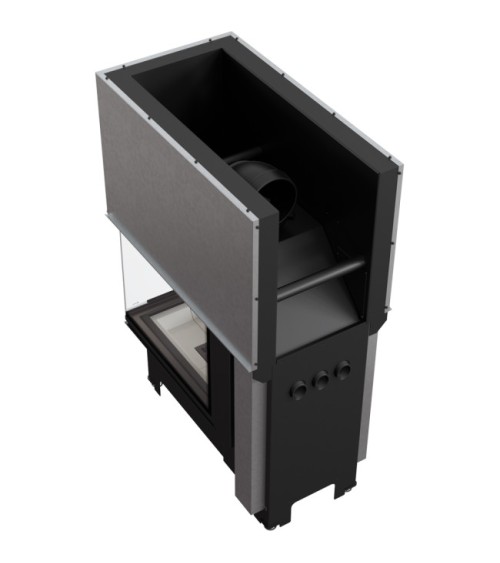 Insert cheminée NBU 11 3 côtés vitrés ouverture relevable + 3 bouches recuperateur