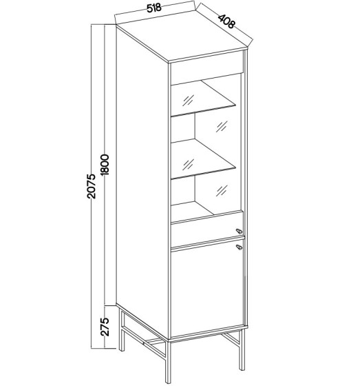 Vitrine Tokyo 50 cm beige