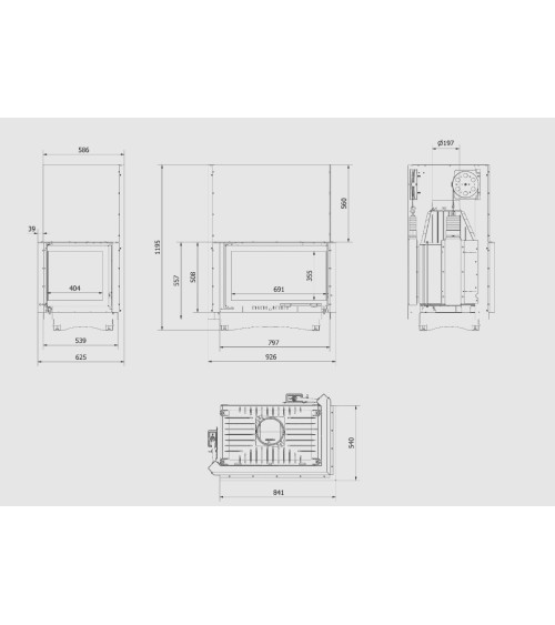 Insert cheminée OLIWIA 18 BS vitre à droite ouverture relevable