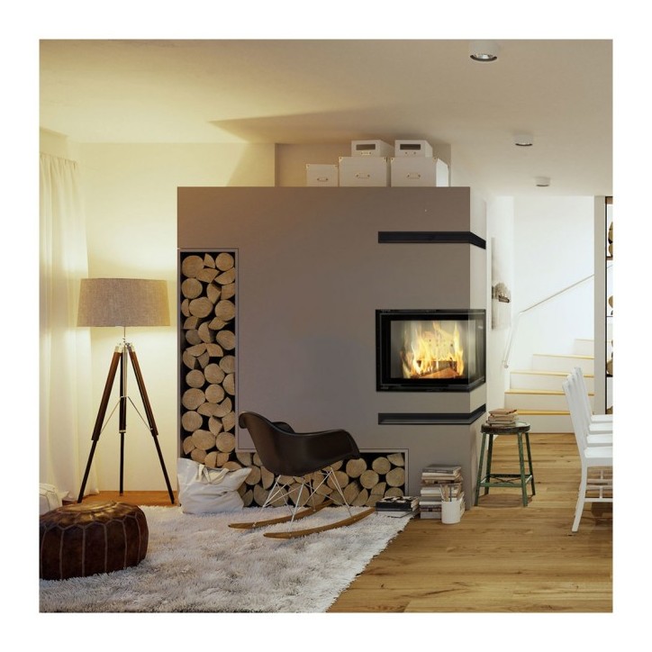 Insert cheminée VN 610/430 vitre à droite ouverture relevable