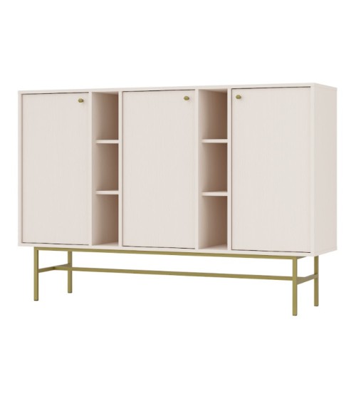 Buffet TOKYO beige 160 cm 3 portes + 2 niches