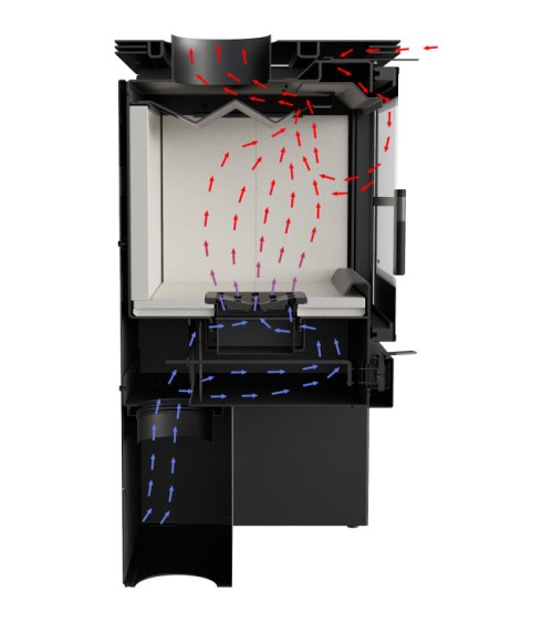 Poêle à bois JUNO 16 kw PANNEAU BLANC