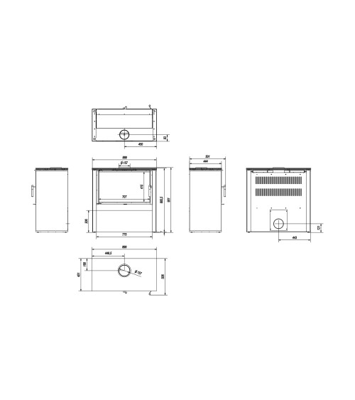 Poêle à bois JUNO 16 kw PANNEAU BLANC