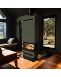 Insert cheminée NBC/BSL/P/680/280 3 côtés vitrés  9 kw + 2 bouches recuperateur